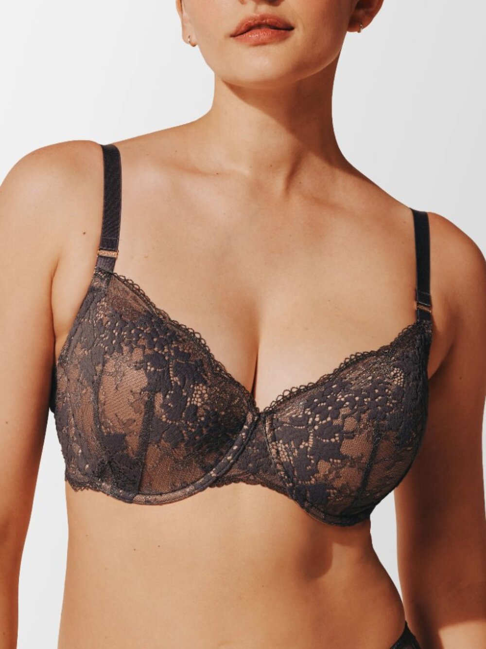 ThirdLove All Day Lace T-Shirt Bra – 34G – Charcoal